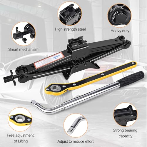 Car Jack Kit 2 Ton with Lug Wrench Tire Changing Tool for Car SUV E194