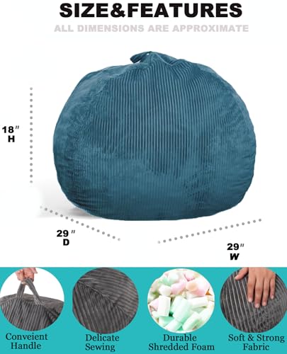 Faux Fur Bean Bag Chair for Adults with Filling Q65946