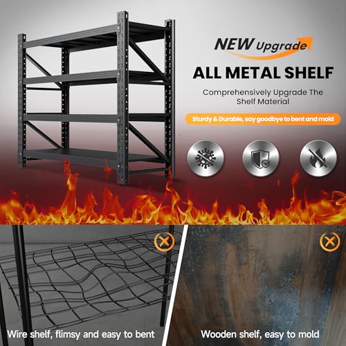Heavy Duty 4-Tier Metal Garage Shelving Unit, Adjustable Steel Storage Rack D5378
