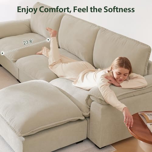 L Shaped Sectional Sofa Chenille Fabric for Living Room N6790