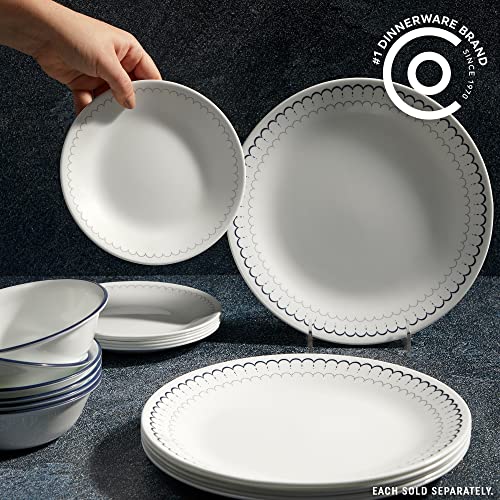 Salad Appetizer Plate Set, 6-3/4-Inch Triple Layer Glass Plates, Winter Frost White E8653