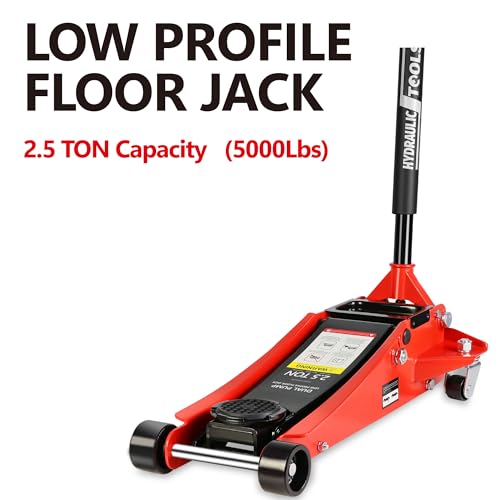Heavy Duty Hydraulic Floor Jack, Low Profile Steel Racing Jack, 2 Ton Capacity, Blue H1350