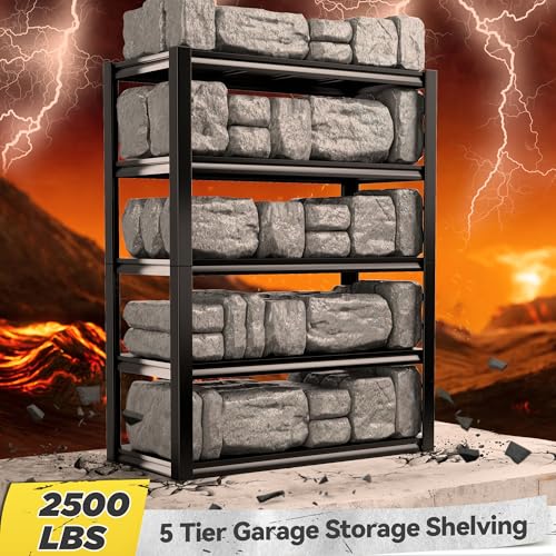 48" W Garage Shelving, Heavy Duty Adjustable Metal Storage Shelves N492