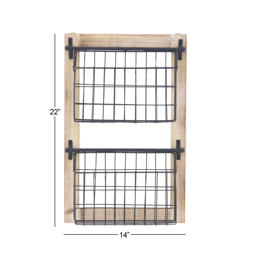 22" Black Metal 2 Slots Magazine Rack Holder O964