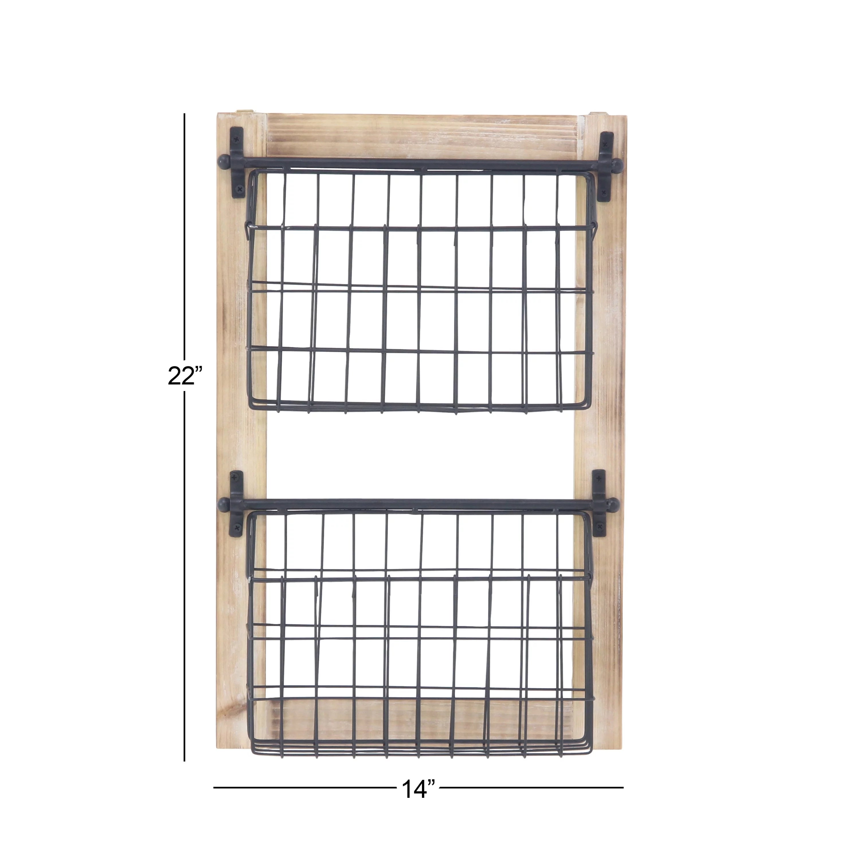 22" Black Metal 2 Slots Magazine Rack Holder O964