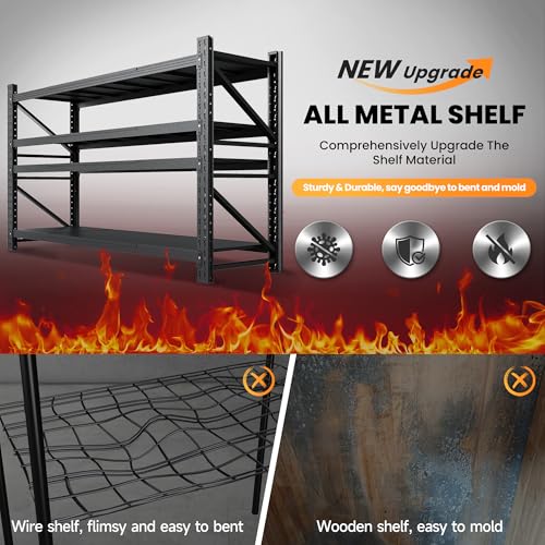 Heavy Duty 4-Tier Metal Garage Shelving Unit, Adjustable Steel Storage Rack D5378