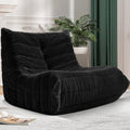 Bean Bag Chair for Adults with Memory Foam, Black Plush X409228