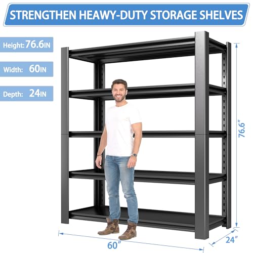 5-Tier Garage Shelving Heavy Duty, 3000 LBS Capacity Metal Storage Rack H9105