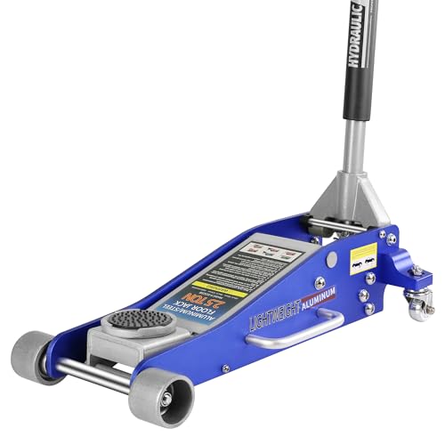 Heavy Duty Hydraulic Floor Jack, Low Profile Steel Racing Jack, 2 Ton Capacity, Blue H1350