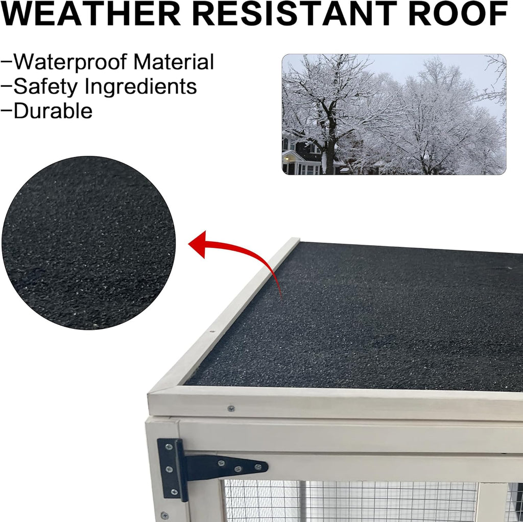 Outdoor Cat Enclosure with Wheels, Waterproof Roof G4859