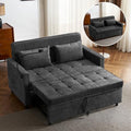 3 in 1 Convertible Sleeper Sofa Bed with USB Ports, Reversible Backrest, Brown C746