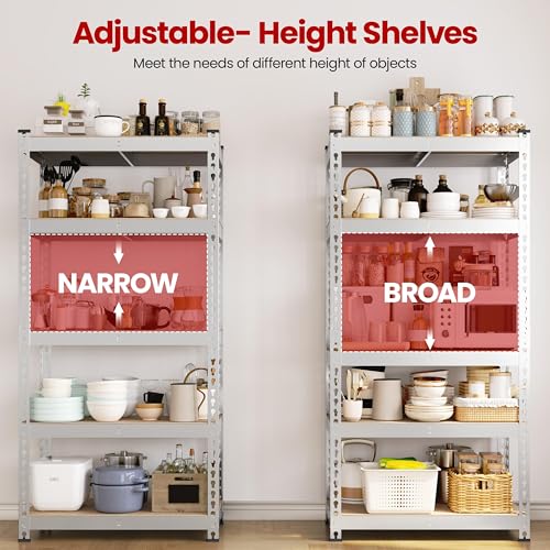 5-Tier Adjustable Metal Shelving Unit for Garage, Pantry, and Warehouse M7734