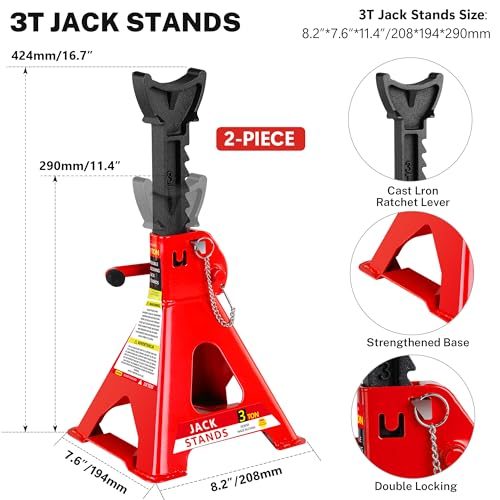 Heavy Duty Hydraulic Floor Jack, Low Profile Steel Racing Jack, 2 Ton Capacity, Blue H1350