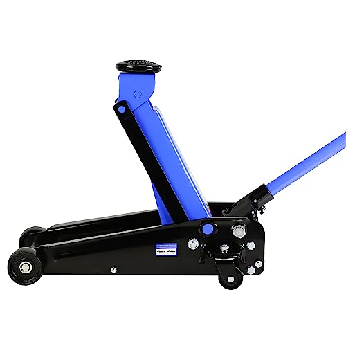 Heavy Duty Hydraulic Floor Jack, Low Profile Steel Racing Jack, 2 Ton Capacity, Blue H1350
