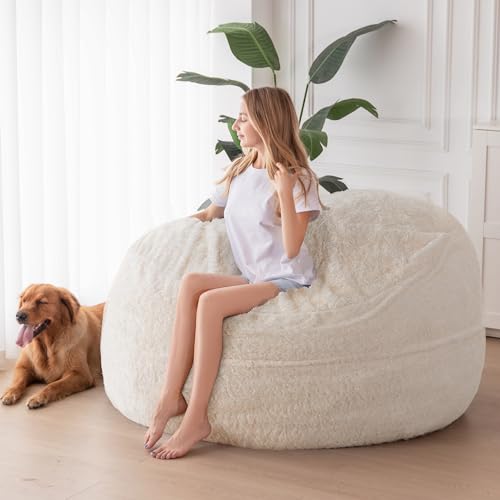Giant Bean Bag Chair Bed for Adults, Convertible Floor Sofa Mattress R473823