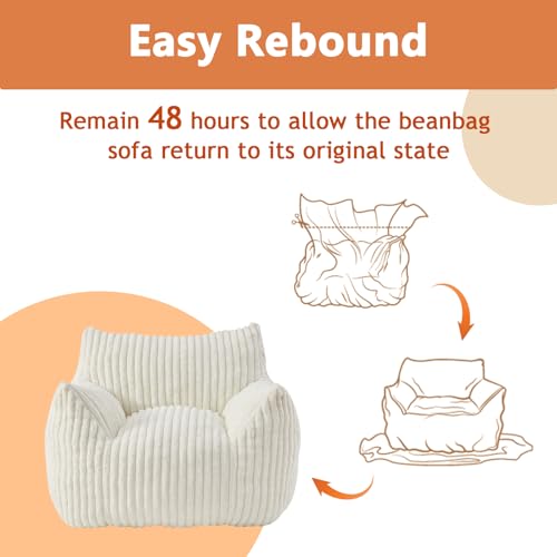 Plush Bean Bag Chair with Armrests for Adults and Teens M473