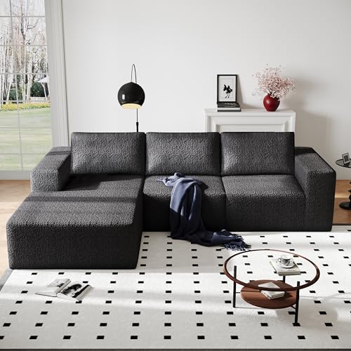 Modular Sectional Couch with L-Shape Chaise, Deep Seat, White Q446344