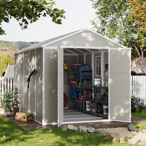 Outdoor Storage Shed 6 x 6 FT Resin Garden Shed with Lockable Door U891