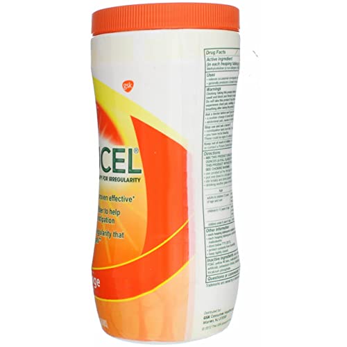 Fiber Therapy Powder for Occasional Constipation Relief, Orange Flavor, 30 oz (Pack of 3) P640