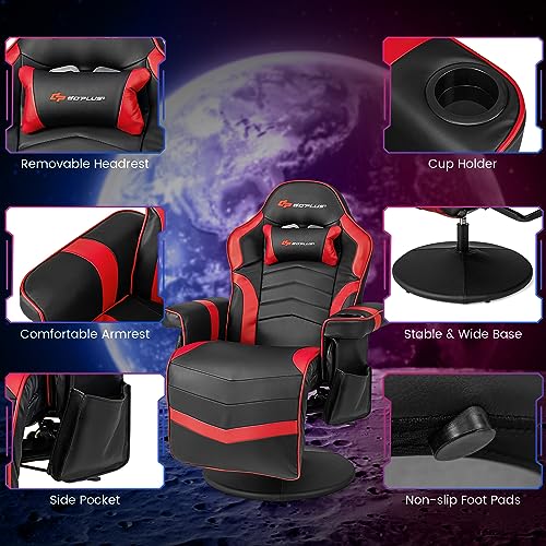 Massage Gaming Chair with Adjustable Backrest and Footrest G669073