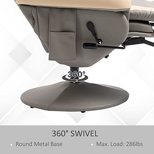 Manual Recliner Armchair PU Leather with Adjustable Leg Rest A176594