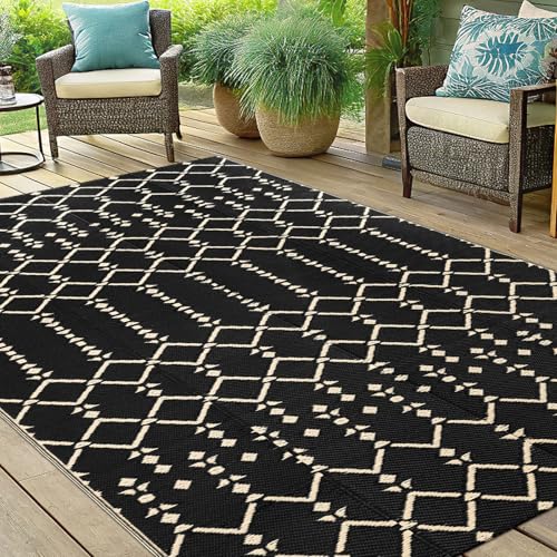 Waterproof Outdoor Rug 5x8 ft, Reversible Plastic Straw Patio Mat Z2613