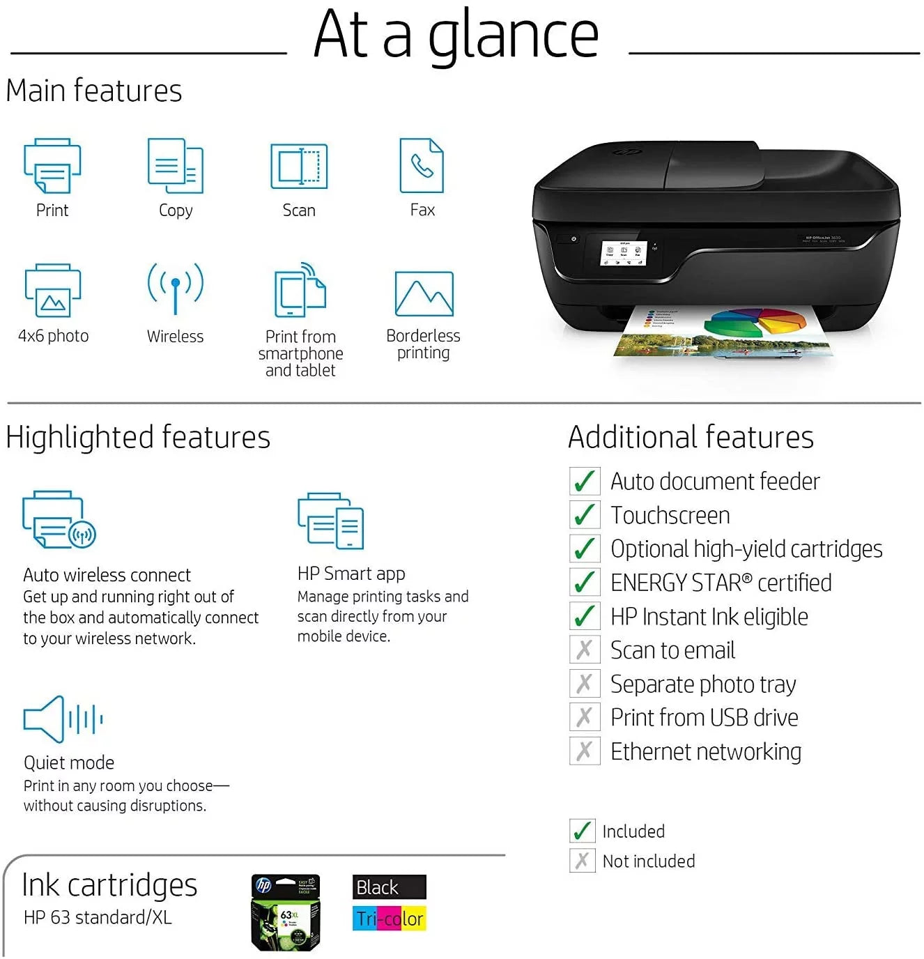 Wireless All-in-One Printer with Print, Copy, Scan, Fax C32070
