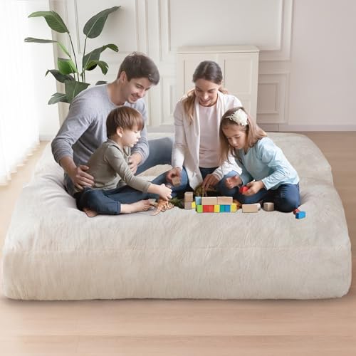 Giant Bean Bag Chair Bed for Adults, Convertible Floor Sofa Mattress R473823