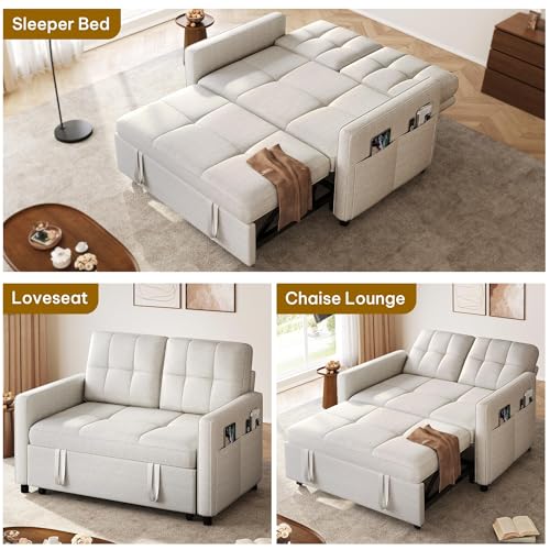 Convertible Sofa Bed 3-in-1 Sleeper with Adjustable Backrest I87565