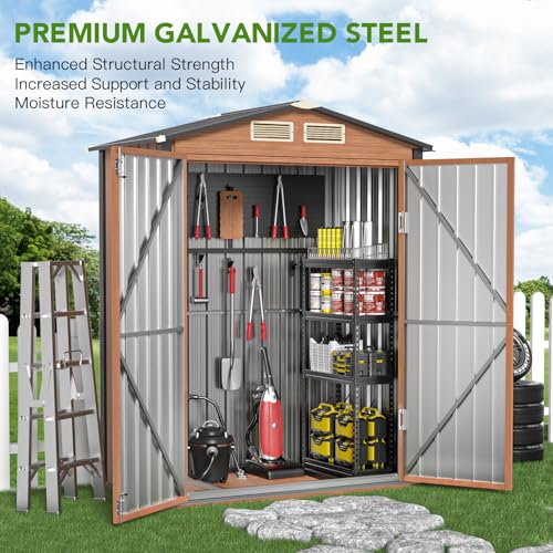 Metal Storage Shed 5x3 ft with Lockable Door for Garden and Backyard B82351