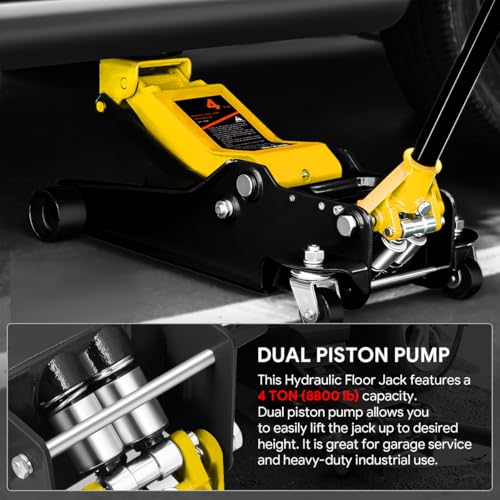 Floor Jack 3 Ton Capacity, Low Profile Heavy Duty Hydraulic Car Jack, Lifting Range 3"-20" O821