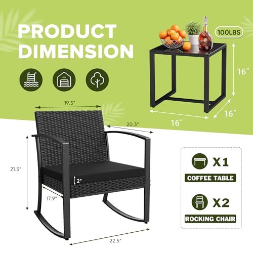 Outdoor Bistro Set 3 Piece with Cushions and Table C662