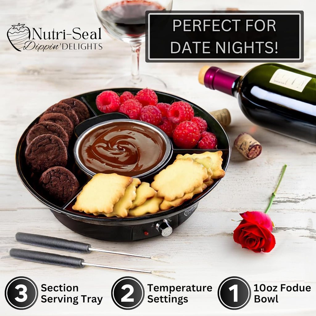 Electric Fondue Pot Set with 4 Roasting Forks J72490
