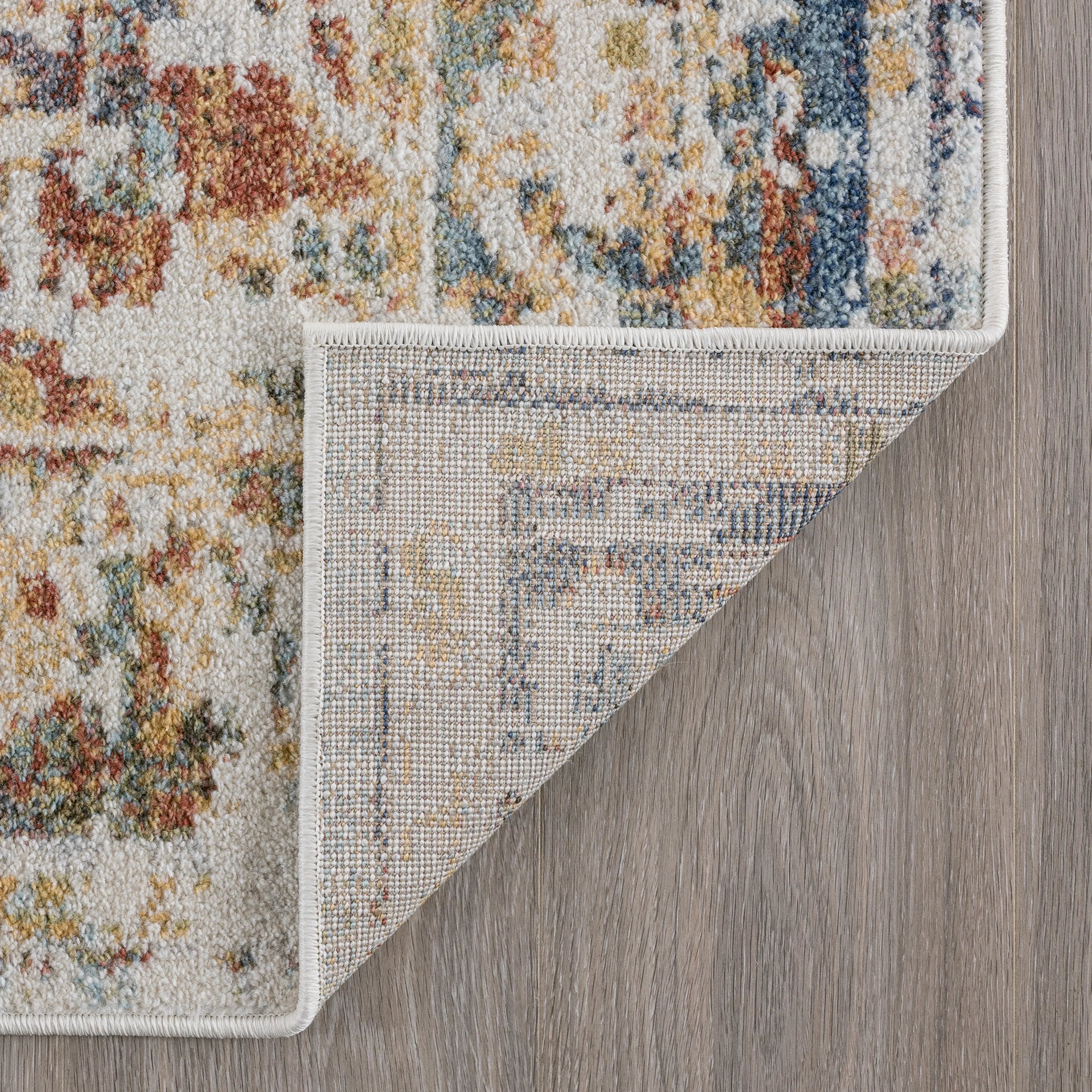 5x7 Area Rug Navy Cream Living Room D91507