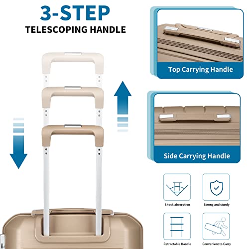 20" Carry On Luggage and 14" Mini Cosmetic Case Travel Set Lightweight Hardside Suitcase with Spinner Wheels F41633