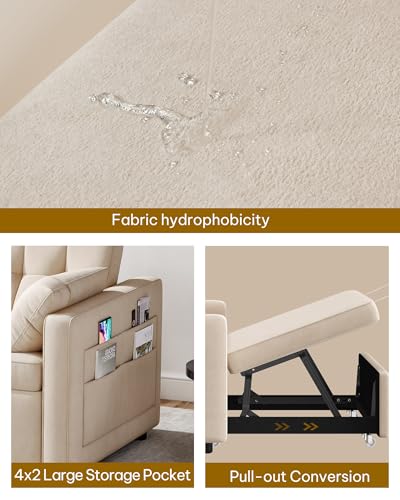 Convertible Sofa Bed 3-in-1 Sleeper with Adjustable Backrest I87565