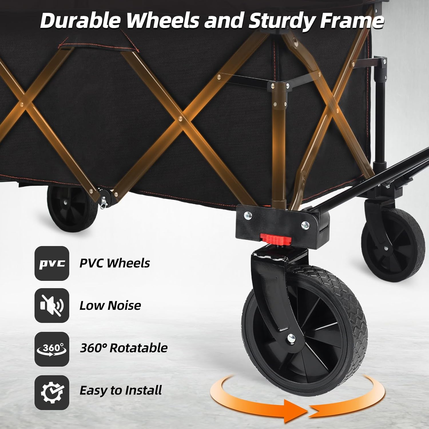 Collapsible Folding Utility Wagon Cart for Outdoor Camping X748