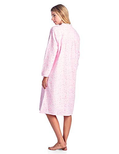 Women's Flannel Floral Long Sleeve Nightgown K416