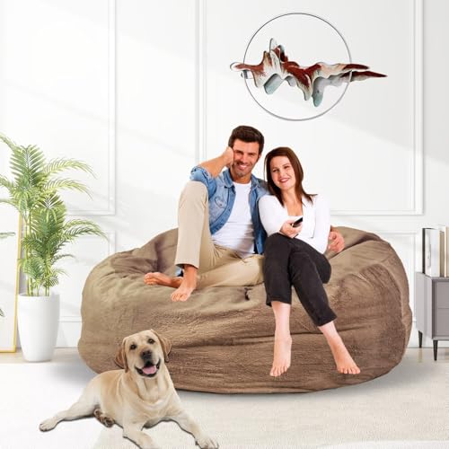 Bean Bag Chair for Adults 3FT, Soft Removable Cover, Light Gray X3039