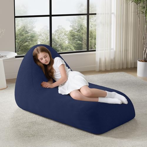 Unicorn Bean Bag Chair for Kids with Filler, Corduroy Floor Lounger, Pink W9694
