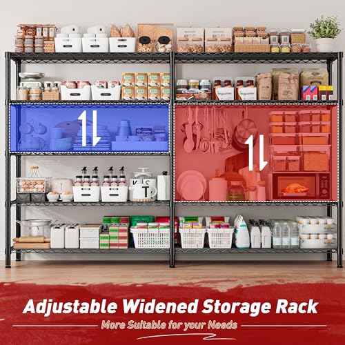 Metal Storage Shelving Unit 5-Tier Heavy Duty Adjustable Wire Shelves F25196