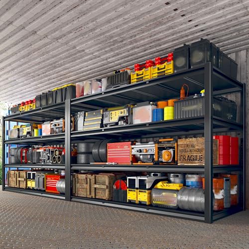 60" W Garage Shelving, 5-Tier Heavy Duty Metal Storage Shelves B8137