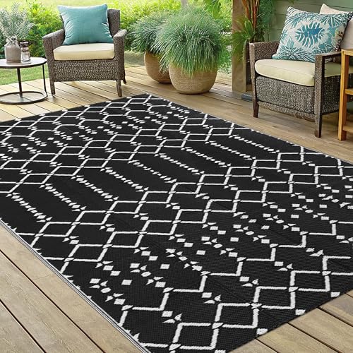 Waterproof Outdoor Rug 5x8 ft, Reversible Plastic Straw Patio Mat Z2613