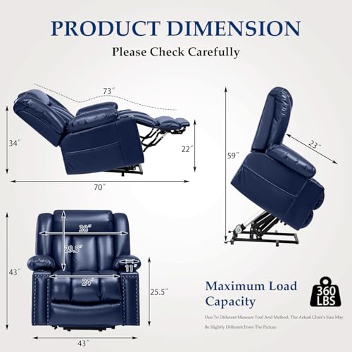 Power Lift Recliner Chair for Elderly with Heat and Massage, Adjustable Positions, Dark Brown P618617