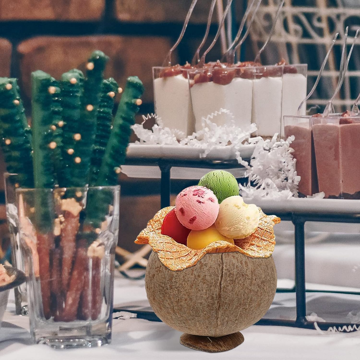 Natural Coconut Shell Cups for Hawaiian Luau Party X4946