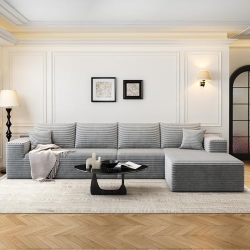 Modular Sectional Sofa with Ottoman, U-Shaped Deep Seat Couch for Living Room O870