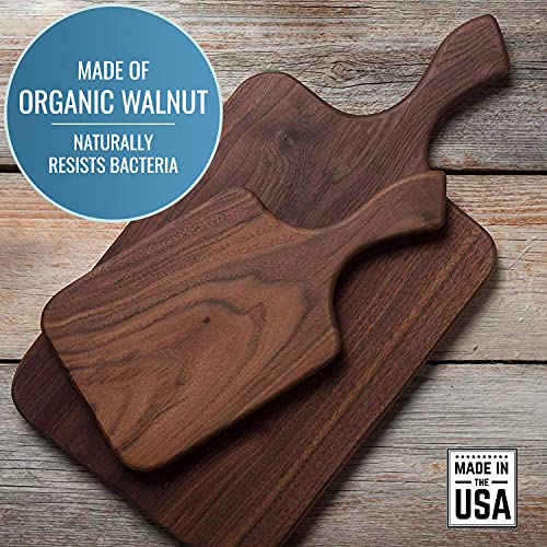 Dark Walnut Wood Cutting Board for Kitchen, Chopping and Serving, 16 x 8 V138952