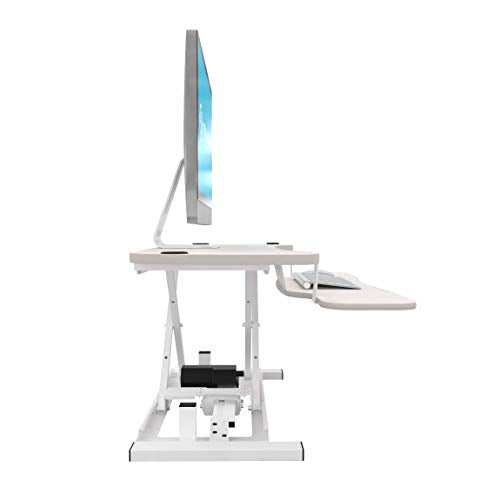 Electric Standing Desk Converter, Height Adjustable Sit to Stand Riser, Dual Monitor Workstation, Black Z74939