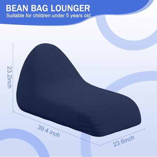 Unicorn Bean Bag Chair for Kids with Filler, Corduroy Floor Lounger, Pink W9694
