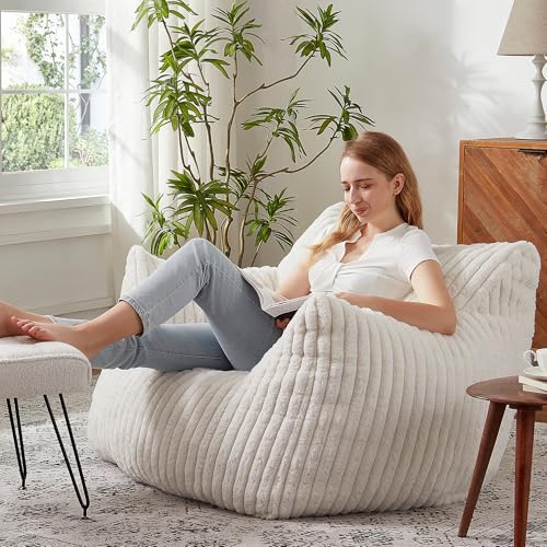 Plush Bean Bag Chair with Armrests for Adults and Teens M473